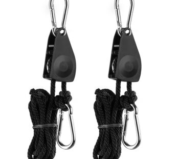 iPower GLROPE 1-Pair 1/8 Inch 8-Feet Long Heavy Duty Adjustable Rope Clip Hanger (150lbs W