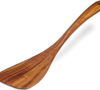 Jilla-hla Wooden Spatula Wooden Turner Acacia Wood,Long Handle Flat Frying Spatula Handmad