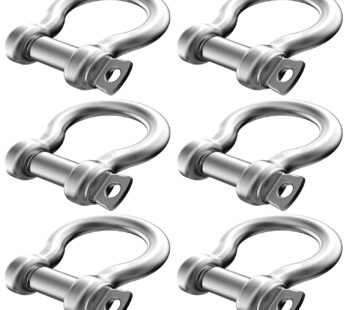 1/4 Inch 304 Stainless Steel D Ring Shackles Screw Pin Anchor Shackle 6 Pcs for Traction S