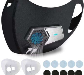 Rsenr Fashion Powered Wearable Air Purifying Maskes with Filter,Washable,Rechargeable and