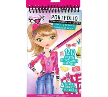 Fashion Angels Fashion Design Sketch Kit – Compact Portfolio Sketchbook for Girls, Fashion