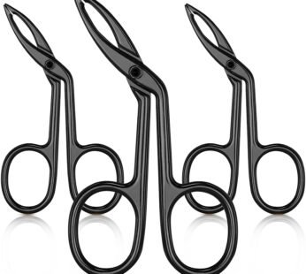 Hicarer 3 Packs Eyebrow Scissors Tweezers, Scissors Handle Shaped Eyebrow Straight Tip Twe