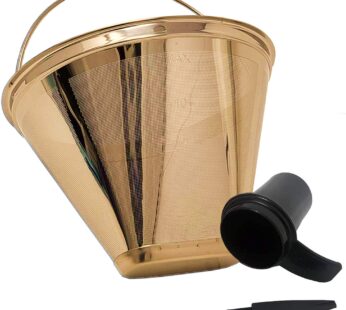 GOLDTONE Stainless Steel Coffee Filter – No.4 Cone Style Permanent Metal Reusable Coffee F