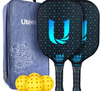 Uteeqe Pickleball Paddles Set of 2 – Graphite Surface with High Grit & Spin, USAPA Approve