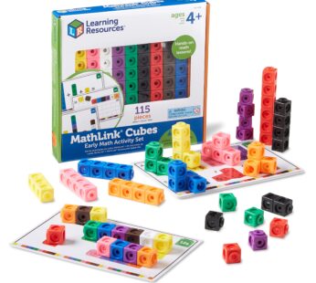 Learning Resources MathLink Cubes Early Math Activity Set – 115 Pieces, Ages 4+, Kindergar