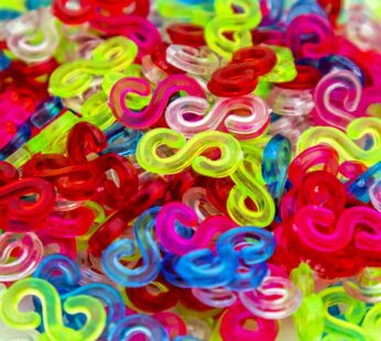 Creammuffin S Clips Connectors Rubber Connectors Refills for Loom Rubber Band for DIY Brac