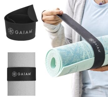 Gaiam Yoga Mat Strap Slap Band – Keeps Your Mat Tightly Rolled and Secure with One Snap –