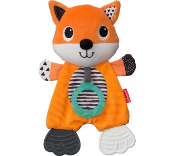 Infantino Cuddly Teether, Fox Character, 3 Textured Teething Places to Soothe Sore Gums, B