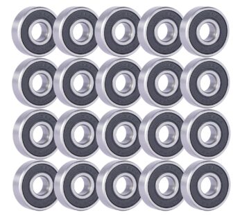 Rollerex 608-2RS Wheel Bearings 20-Pack (for Any Product Using Skate Wheels) (Carbon Steel