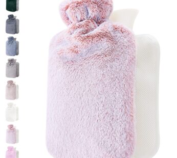 Qomfor Hot Water Bottle with Soft Cover – 1.8L Large – Classic Hot Water Bag for Pain Reli