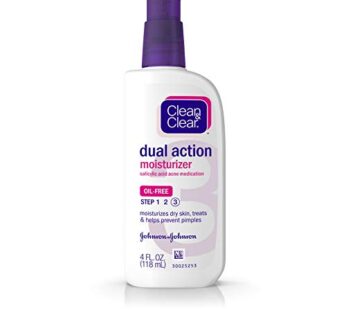 Clean & Clear Essentials Dual Action Facial Moisturizer with Salicylic Acid Acne Medicatio
