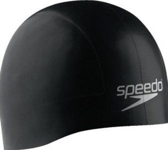 Speedo Unisex-Adult Swim Cap Silicone Aqua V,Speedo Black,Large