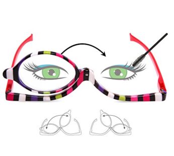 EYEGUARD Readers 2 Pack Magnifying Makeup Glasses Eye Make Up Spectacles Flip Down Lens Fo