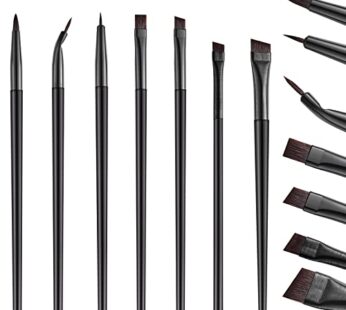 7 Pieces Eyeliner Brushes Set, Gel Liquid Eyeliner, Slanted Eyebrow Brushes, Fine Bent Eye