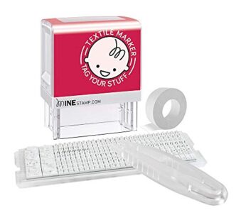Mine Personalized Clothing Stamp Kit, Customizable Self Inking Fabric Stamp for School, Un