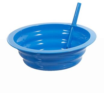 Sip-A-Bowl Cereal Bowl with Built-in Straw – Colors Vary – Qty:1 (Green, Pink, or Blue)