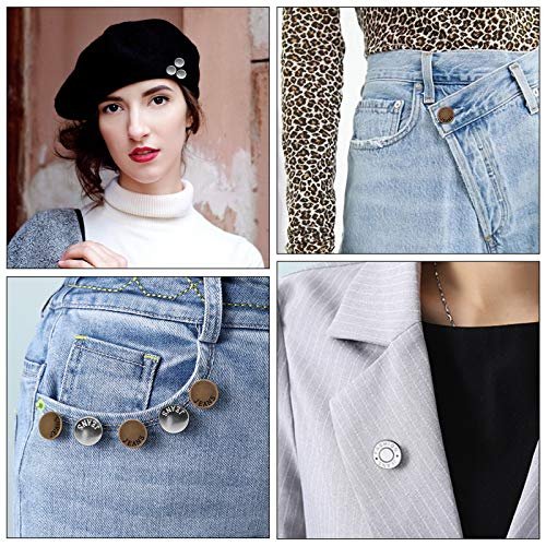 TOOVREN Upgraded 8 Sets Button Pins for Jeans Pants, No Sew Perfect Fit Jean Button Tighte - Image 4