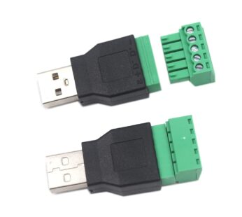 Kework USB Screw Terminal Block Connector, USB 2.0 Type A Female to 5 Pin Female Bolt Scre