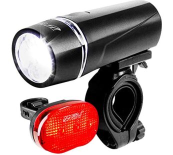 BV Bicycle Light Set Super Bright 5 LED Headlight, 3 LED Taillight, Quick-Release, Bike Li