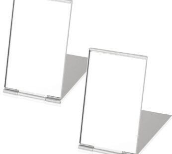 Blulu 2 Pieces Mini Portable Folding Mirrors for Purse, Ultra Slim Pocket Makeup Travel Mi