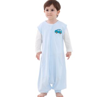 HOMEAL Baby Sleep Sack,Toddler Sleeping Sack with Feet, Blue Wearable Blanket Baby 6M-5T,S