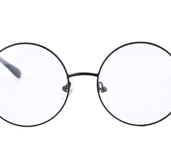 Agstum Retro Round Metal Non-Prescription Eyeglasses Frame with Spring HInge Clear Lens (B