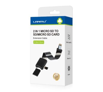 LANMU 2 in 1 Micro SD to SD/Micro SD Card Extension Cable Extender Adapter Compatible with