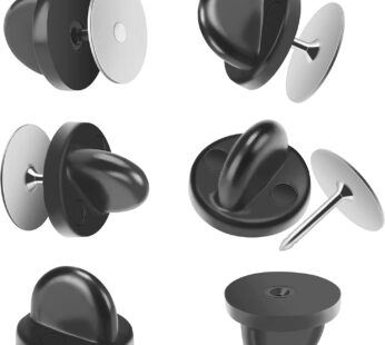 JANYUN 80 Pairs Rubber Blank Pin Backs Butterfly Clutch Backings Holder Tie Tacks Keepers