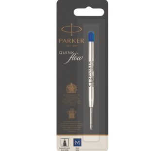 PARKER QUINKflow Ballpoint Pen Ink Refill, Medium Tip, Blue, 1 Count