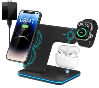 Wireless Charger 3 in 1 Charging Station for Apple: Wireless Phone Stand for iPhone 15/14/
