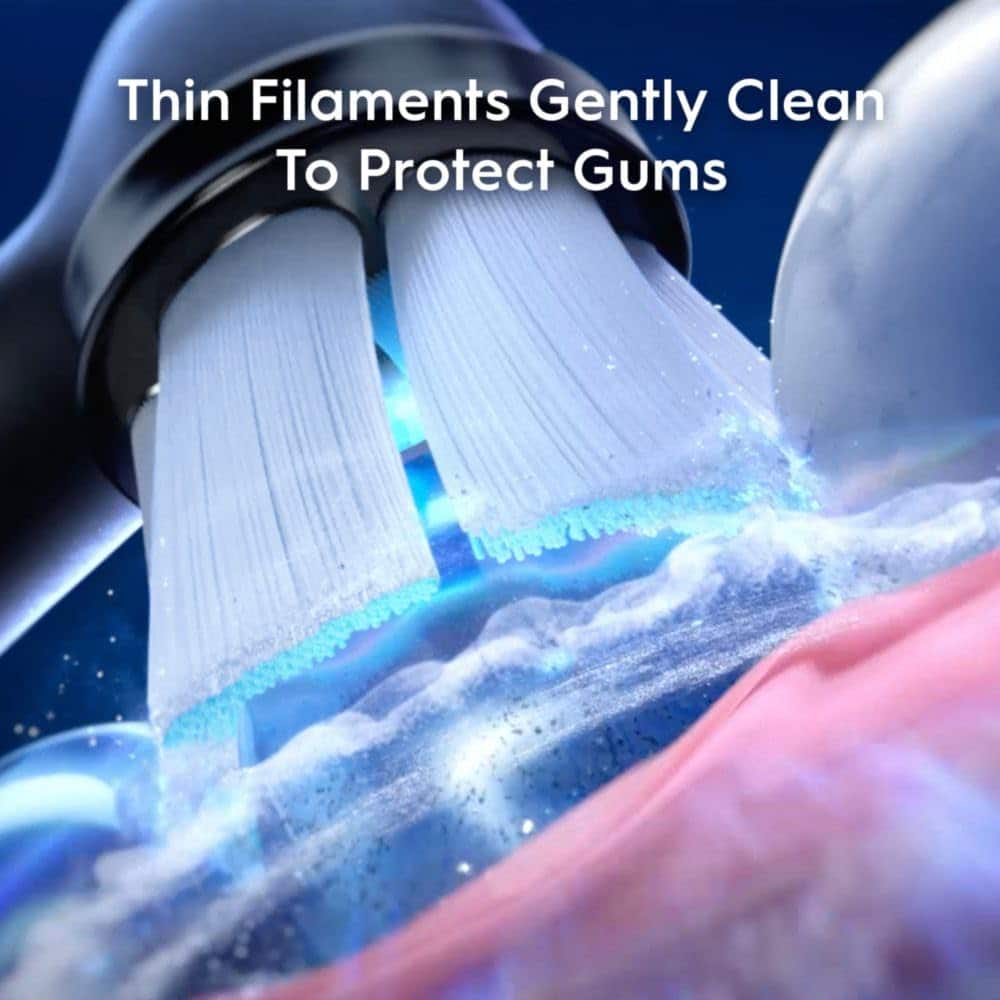 Oral-B iO Gentle Care Replacement Heads, Electric Toothbrush Brush Heads, Black, 4 Count - Image 5