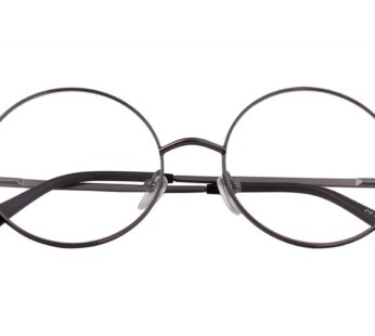 Agstum Retro Round Metal Non-Prescription Eyeglasses Frame with Spring HInge Clear Lens (G