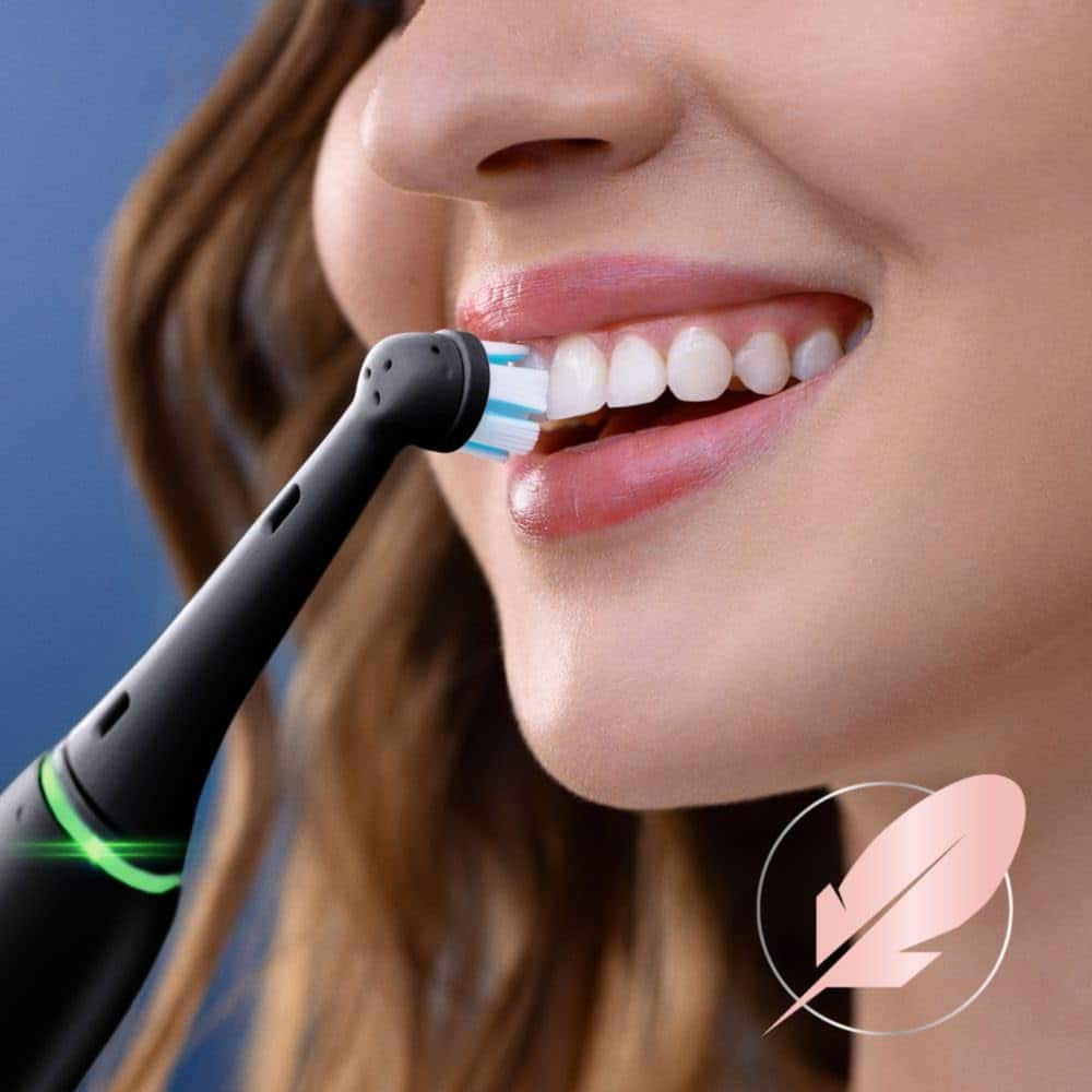 Oral-B iO Gentle Care Replacement Heads, Electric Toothbrush Brush Heads, Black, 4 Count - Image 7