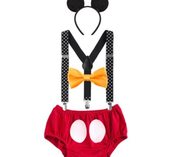 IBTOM CASTLE Baby Boys First Birthday Christmas Costume Cake Smash Outfits Y Back Suspende