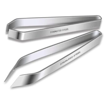 Tanmivvy 2 Pcs Fish Bone Tweezers, Fish Bone Pliers, Stainless Steel Flat and Slant Tweeze