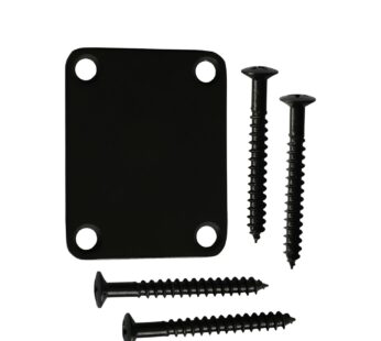 Metallor Guitar Neck Plate Standard 4 Holes with Screws 64 x 51mm Compatible with Strat Te