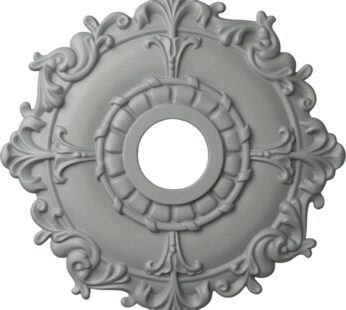 Ekena Millwork CM18RL Riley Ceiling Medallion, 18″OD x 3 1/2″ID x 1 1/2″P, Primed