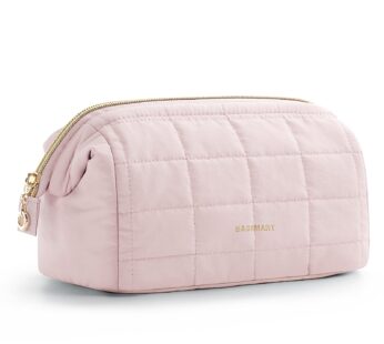BAGSMART Makeup Bag Travel Cosmetic Bag, Puffy Padded Make Up Bags for Women Makeup Organi