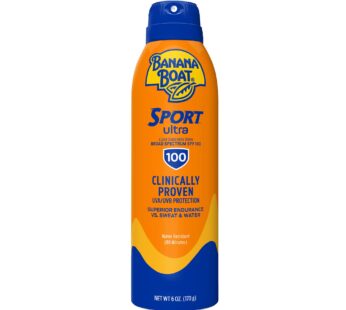 Banana Boat Sport Ultra SPF 100 Sunscreen Spray, 6oz | Sport Sunscreen Spray SPF 100, Bana