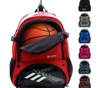 ZOEA Large Basketball Bag – Backpack for Basketball, Soccer & Volleyball Football Gym Incl