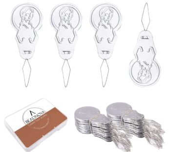 BEADNOVA Embroidery Needle Threader Tool 50pcs Aluminum Sewing Machine Needle Threader for