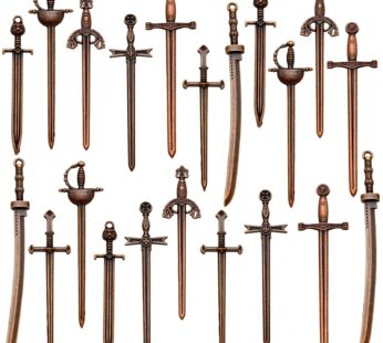 21 Pieces Sword Bookmark Miniature Sword Charms Mini Antique Sword Knife Pendants for Book