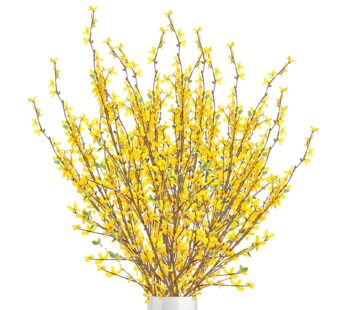 YQYAZL Artificial Forsythia Flowers,4Pcs 39.4 inch Artificial Forsythia Blossom Jasmine St