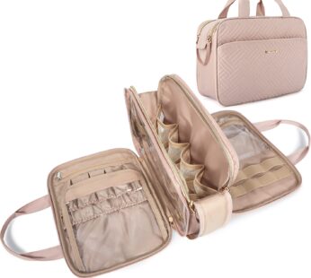 BAGSMART Toiletry Bag for Women, Large Toiletry Bag Water-resistant Makeup Cosmetic Organi