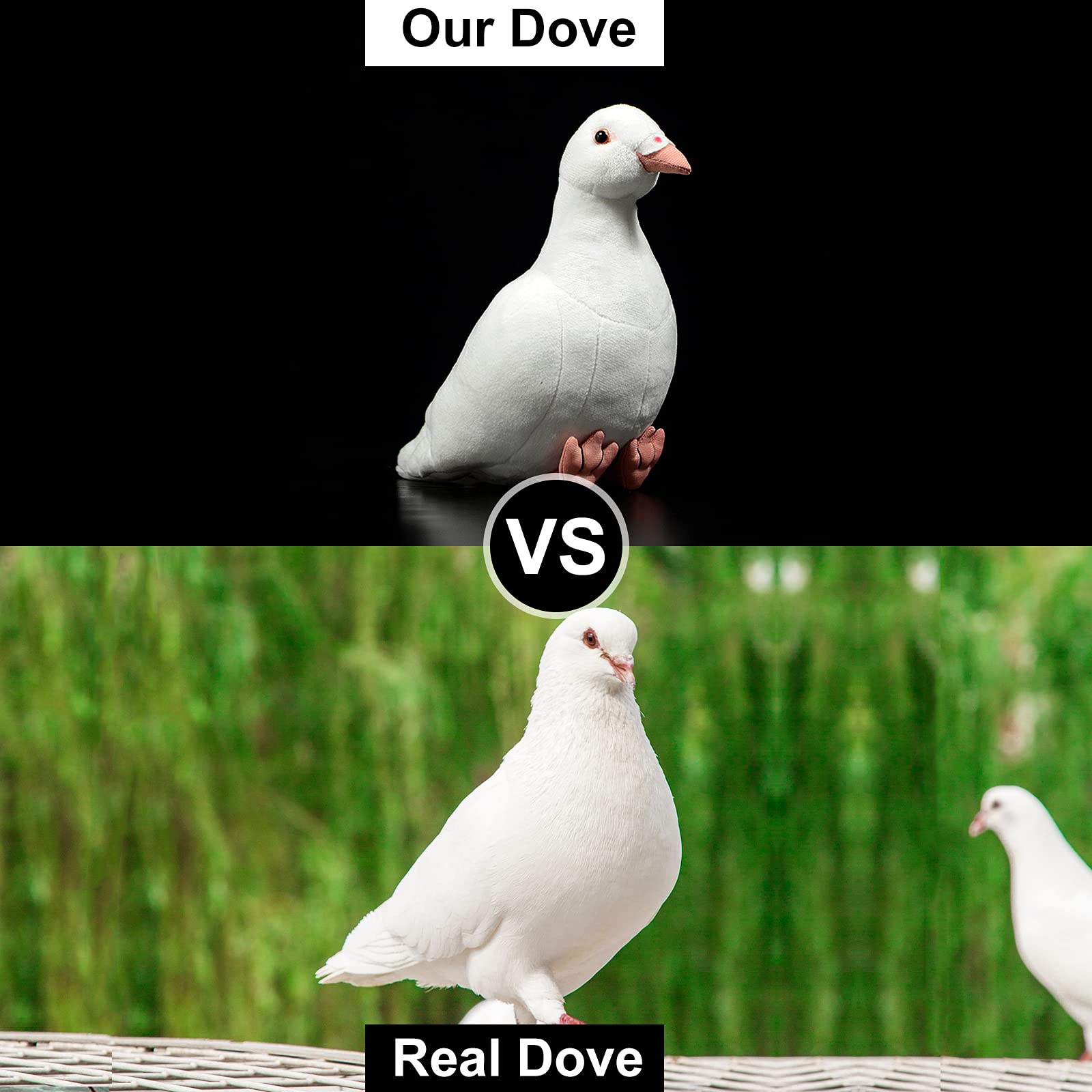 Simulation White Pigeon Stuffed Animal Toy - 10 inch Rock Pigeon Toys, Cute Pigeon as Gift - Image 3