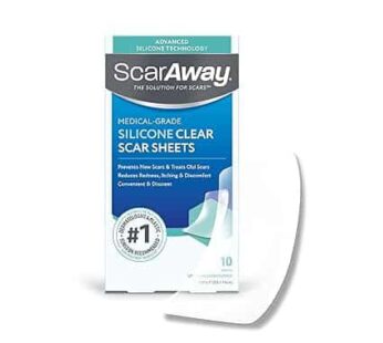 ScarAway Advanced Clear Silicone Scar Sheets, Medical Grade Silicone Strips (1.5″ x 3″) Scar Treatment and Prevention for Surgical, Burn, Body, Hypertrophic & Keloid Scar Treatment, 10 Clear Sheets