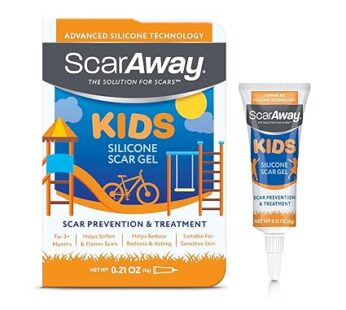 ScarAway Kids Silicone Scar Gel, 100% Medical-Grade, Helps Improve Size, Color & Texture of Hypertrophic & Keloid Scars on Face & Body from Injury, Burns & Surgery, Water Resistant, Clear, 6g