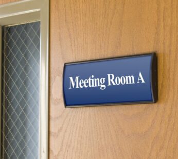 Set of 5, Office Sign Holders for Wall Mount, Curved Name Plate Frames for 3″w x 8″h Signa