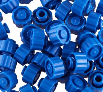 Zonon 50 Pieces Syringe Tip Caps Syringe Easy Dispensing Needle Tip Cap Blue Syringe Cap w