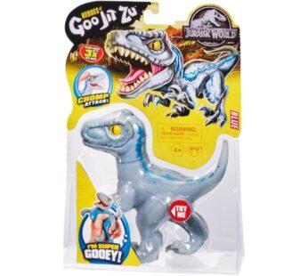 Heroes of Goo Jit Zu Jurassic World – Chomp Attack Stretch Blue Velociraptor Action Figure